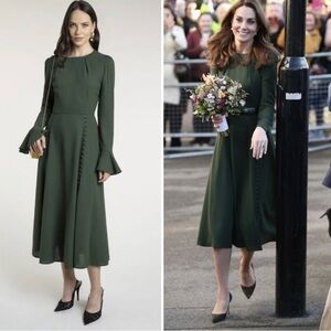 Beulah London Wool Yahvi Midi Dress Size Medium UK size 14 Kate Middleton